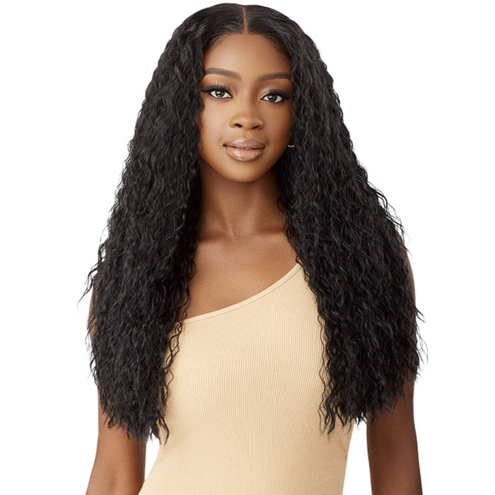 Outre Glueless Human Hair Blend 5X5 HD Lace Closure Wig - HHB-PERUVIAN WATER WAVE 24 Alexwigs