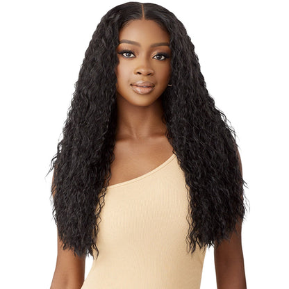 Outre Glueless Human Hair Blend 5X5 HD Lace Closure Wig - HHB-PERUVIAN WATER WAVE 24 Alexwigs