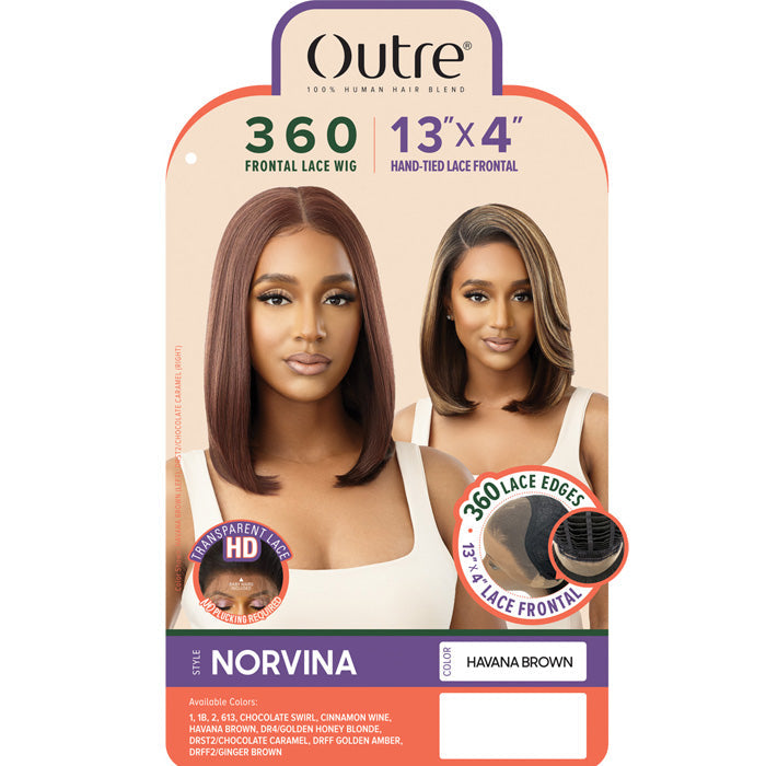 Outre 100% Human Hair Blend HD 360 Edge 13X4 Lace Front Wig - NORVINA Alexwigs
