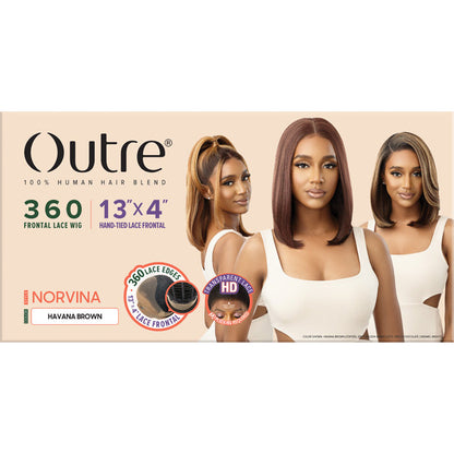 Outre 100% Human Hair Blend HD 360 Edge 13X4 Lace Front Wig - NORVINA Alexwigs