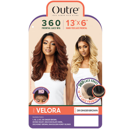 Outre 360 Front Lace 100% Human Hair Blend 13X6 HD Lace Front Wig - VELORA Alexwigs