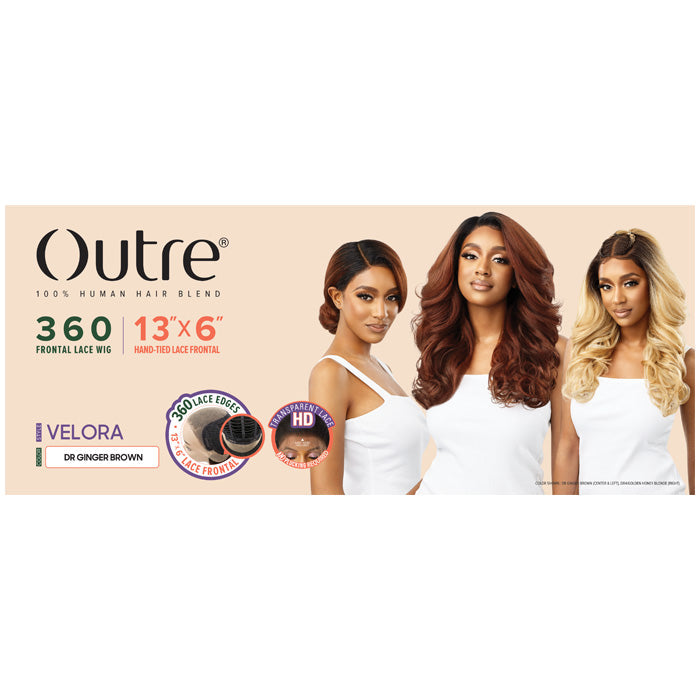 Outre 360 Front Lace 100% Human Hair Blend 13X6 HD Lace Front Wig - VELORA Alexwigs