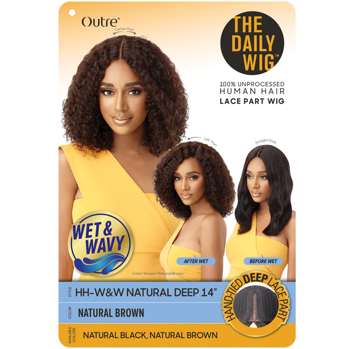 Outre The Daily 100% Unprocessed Human Hair Lace Part Wet & Wavy Wig - NATURAL DEEP 14 Alexwigs