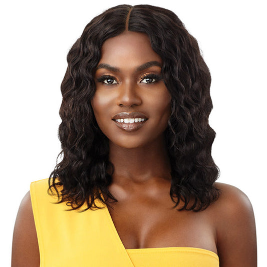 Outre 100% Unprocessed Human Hair Lace Part Wet & Wavy Wig - NATURAL WAVE 16 Alexwigs