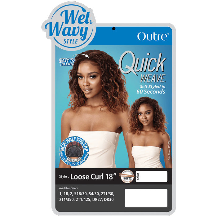 Outre Quick Weave Wet & Wavy Half Wig - LOOSE CURL 18 Alexwigs