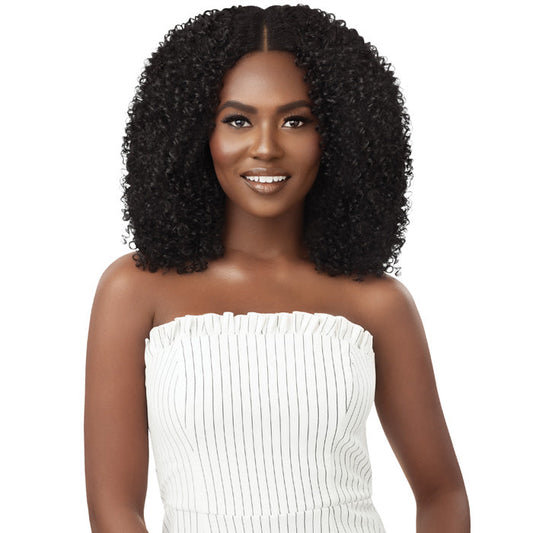 Outre 100% Human Hair Blend U-Part Cap Leave Out Wig - AFRO CURLS 16 Alexwigs