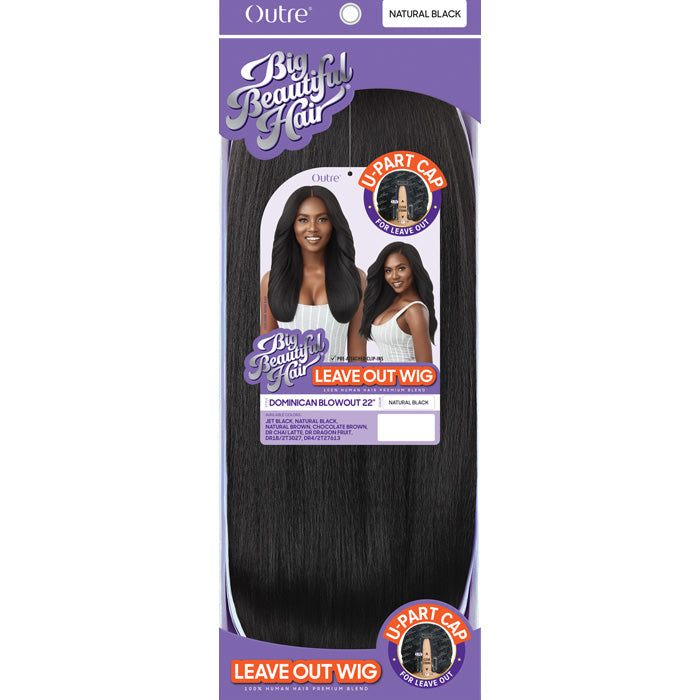 Outre 100% Human Hair Blend U Part Cap Leave Out Wig - DOMINICAN BLOWOUT 22" Alexwigs