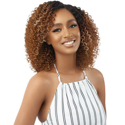Outre Big Beautifull Hair 100% Human Hair Blend U-Part Leave Out Wig - CURLY TWIST 14" Alexwigs