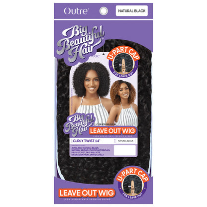 Outre Big Beautifull Hair 100% Human Hair Blend U-Part Leave Out Wig - CURLY TWIST 14" Alexwigs
