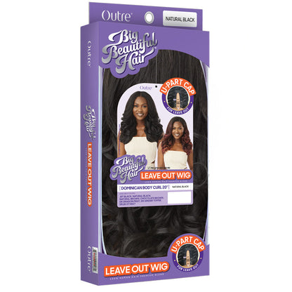 Outre Big Beautiful Hair Leave Out Wig Human Hair Premium Blend U-Part Cap Wig - DOMINICAN BODY CURL 20" Alexwigs