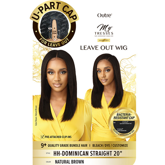 Outre Mytresses 100% Unprocessed Human Hair Leave Out U Part Cap Wig - DOMINICAN STRAIGHT 20 Alexwigs