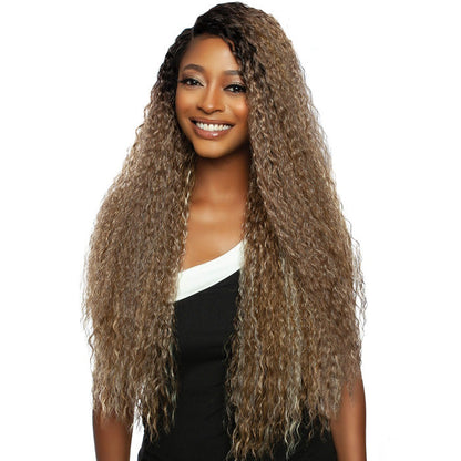 Mane Concept Red Carpet Synthetic Hair 5" Deep Parting HD Wet Wave Lace Front Wig - RCHW208-LEMON Alexwigs