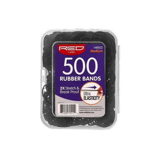 RED by Kiss Medium Ultra Elastic Rubber Bands in a Case (500/1000 pcs) Alexwigs