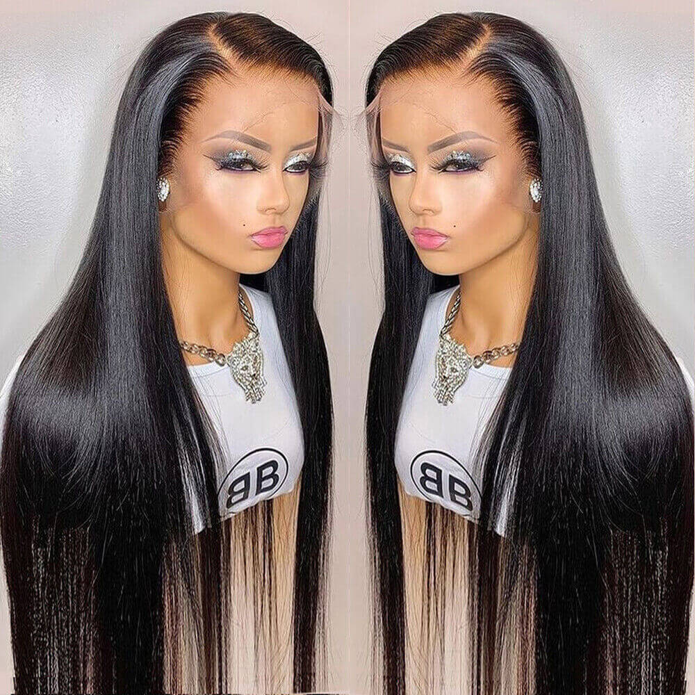 13x4 HD Lace Frontal Wigs Pre Plucked Glueless Straight Human Hair Wigs For Black Women Alexwigs