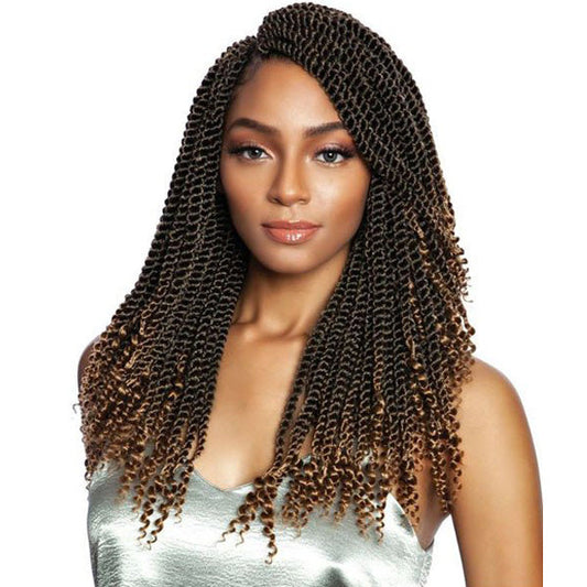Mane Concept Afri Naptural Crochet Loop Pre-Stretched Braid - SB307 3X COILY ENDS SENEGAL TWIST 14" Alexwigs
