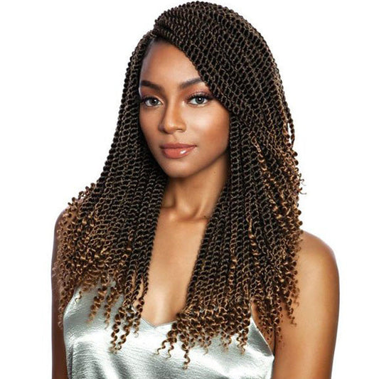 Mane Concept Afri Naptural Crochet Loop Pre-Stretched Braid - SB307 3X COILY ENDS SENEGAL TWIST 14" Alexwigs