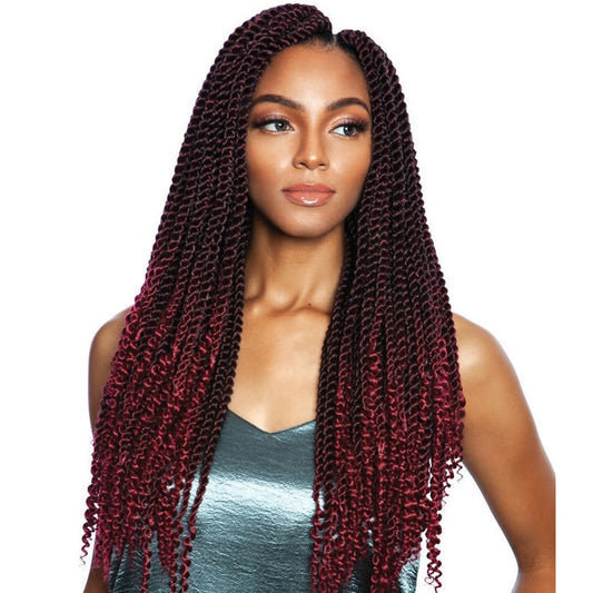 Mane Concept Afri Naptural Crochet Loop Pre-Stretched Braid - SB308 3X COILY ENDS SENEGAL TWIST 18" Alexwigs
