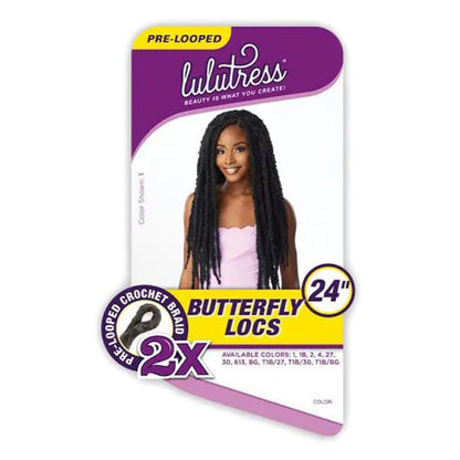 Sensationnel Lulutress Pre-Looped Crochet Braid - 2X BUTTERFLY LOCS 24" Alexwigs