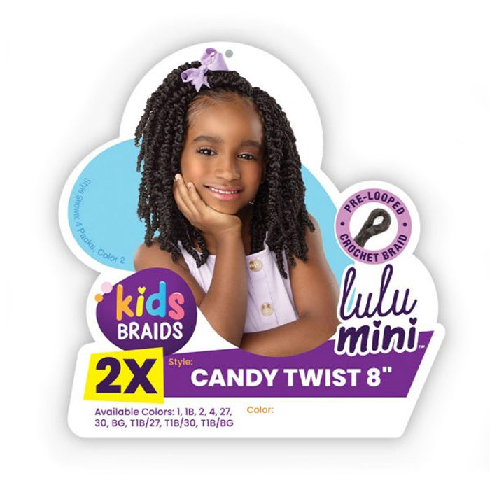 Sensationnel Lulu Mini Kids Pre-Looped Crochet Braid - CANDY TWIST 8" 2X Alexwigs