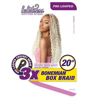 Sensationnel Lulutress Pre-Looped Crochet Braid - 3X BOHEMIAN BOX BRAID 20" Alexwigs