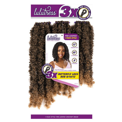 Sensationnel Lulutress Pre-Looped Crochet Braids 1 Pack Style - 3X BUTTERFLY LOCS BOB 8/10/12 Alexwigs