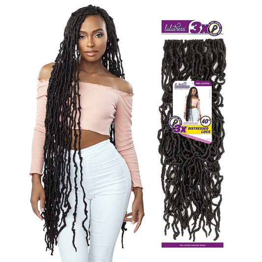 Sensationnel Lulutress Pre-Looped Crochet Braid - 3X DISTRESSED LOCS 40" Alexwigs