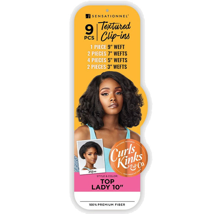 Sensationnel Premium Fiber Curls Kinks & Co Textured Clip-In - BOSS LADY/TOP LADY 10" Alexwigs