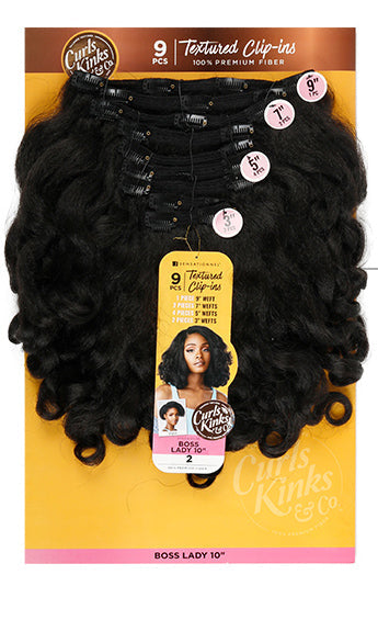 Sensationnel Premium Fiber Curls Kinks & Co Textured Clip-In - BOSS LADY/TOP LADY 10" Alexwigs