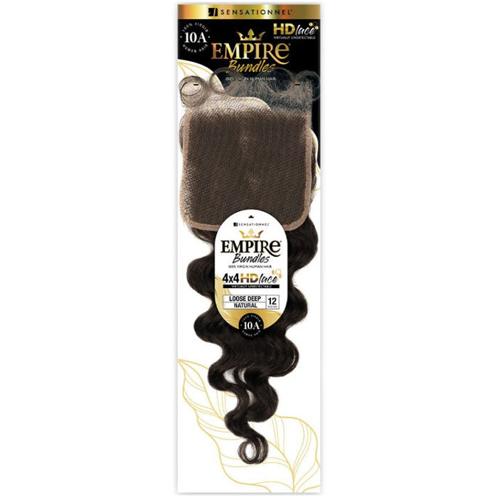 Sensationnel Empire Bundles 100% Human Hair 4x4 HD Lace Closure - LOOSE DEEP 12" Alexwigs