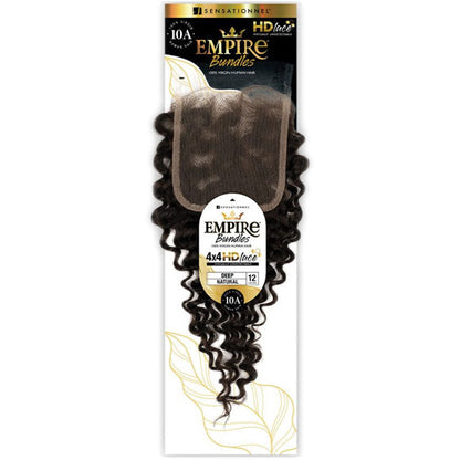 Sensationnel Empire Bundles 100% Human Hair 4x4 HD Lace Closure - DEEP 12" Alexwigs