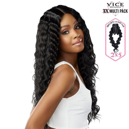 Sensationnel Vice Bundles 3x Multi Pack Weave + HD Lace Closure - CRIMP Alexwigs