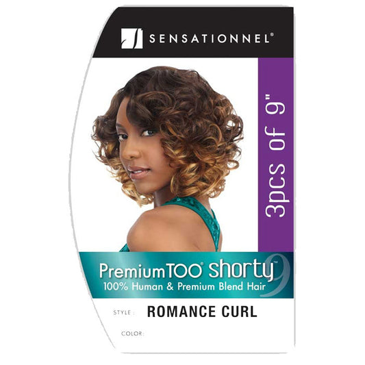 Sensationnel Premium Too Shorty Human Hair Blend Weave 3Pcs of 9 Inch - ROMANCE CURL 9 Alexwigs