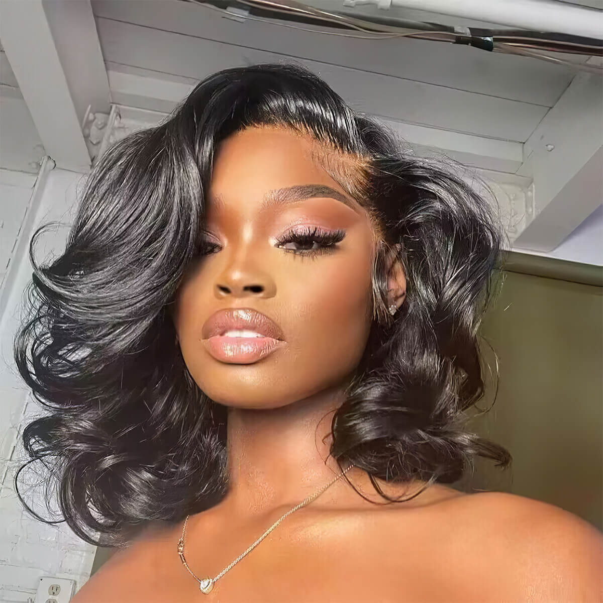 12" = $89 Short Bob Wig Loose Body Wave Pre Plucked HD Lace Human Hair Wig Beginner Friendly Glueless Alexwigs