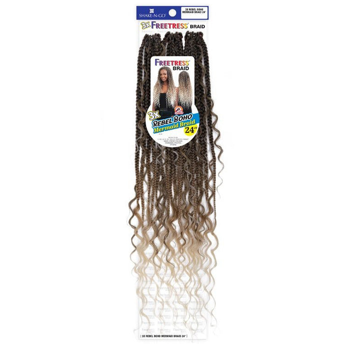 Freetress Pre-Looped Crochet Braids - 3X REBEL BOHO MERMAID BRAID 24" Alexwigs