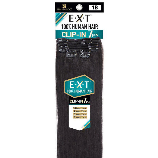 Shake N Go EXT 100% Human Hair Extension Weave CLIP IN 7PCS - STRAIGHT 14" Alexwigs