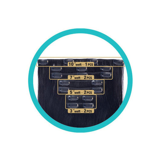 Shake N Go EXT 100% Human Hair Extension Weave CLIP IN 7PCS - STRAIGHT 14" Alexwigs