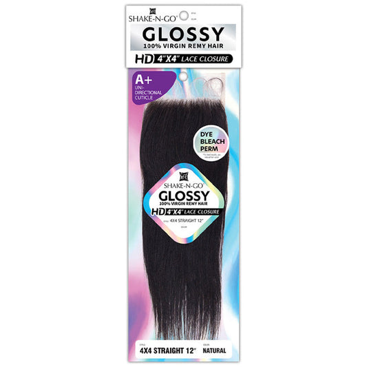 Shake N Go Glossy 100% Virgin Remy Hair HD 4x4 Lace Closure - 4x4 STRAIGHT 12"/16" Alexwigs