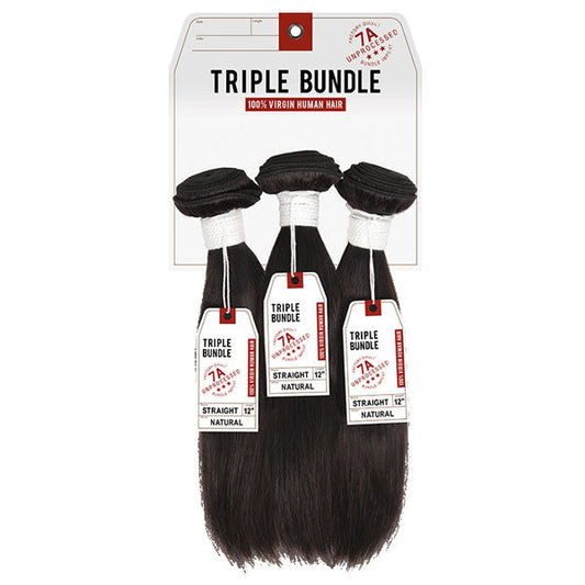 Sensationnel Bare & Natural Unprocessed 100% Virgin Human Hair Triple Bundle 7A STRAIGHT Alexwigs