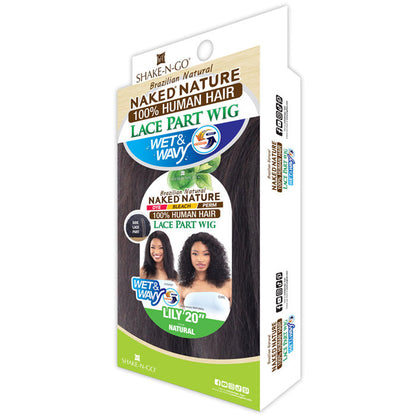 Shake N Go Naked Nature 100% Human Hair Lace Part Wig - LILY 20" - Wet & Wavy Alexwigs