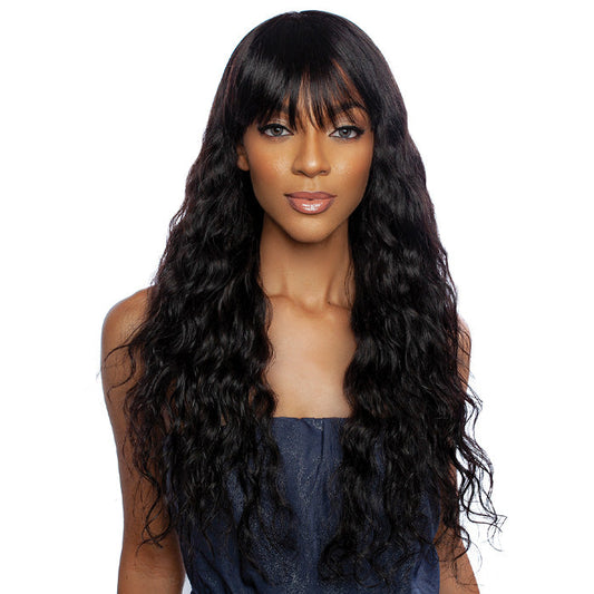 Mane Concept Trill 100% Unprocessed Human Hair 11A Full Wig - TRM109 NATURAL WAVE FULL BANG 28" Alexwigs