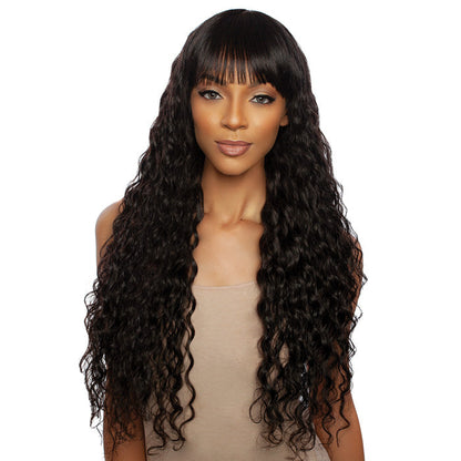 Mane Concept Trill 100% Unprocessed Human Hair 11A Full Wig - TRM114 DEEP CURL FULL BANG 32" Alexwigs