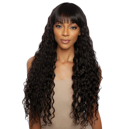 Mane Concept Trill 100% Unprocessed Human Hair 11A Full Wig - TRM114 DEEP CURL FULL BANG 32" Alexwigs