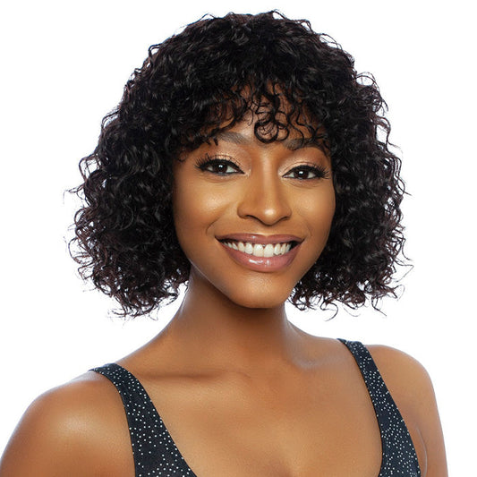 Mane Concept 11A Wet N Wavy Curl Full Bang Wig 12" Alexwigs