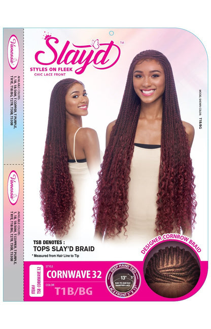 Vanessa Slayd Designer Cornrow Braid 13x5 Hand-Tied Lace Front Wig - CORNWAVE 32" Alexwigs