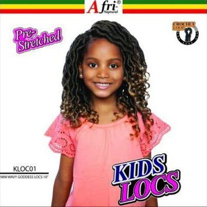 Mane Concept Afri Naptural Kids Locs Crochet Braid - KLOC01 NINI WAVY GODDESS LOCS 10" Alexwigs