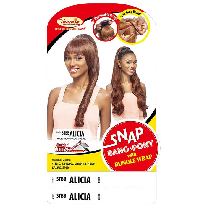 Vanessa Snap Bang & Pony Bundle Removable Bang Wrap Ponytail - STBB ALICIA Alexwigs