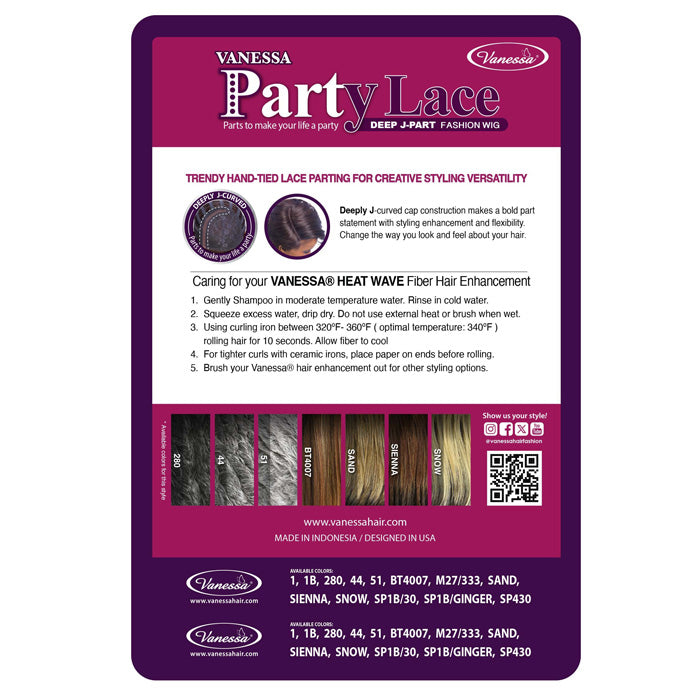 Vanessa Party Lace Deep J-Part Lace Front Wig - DJ NANITA Alexwigs