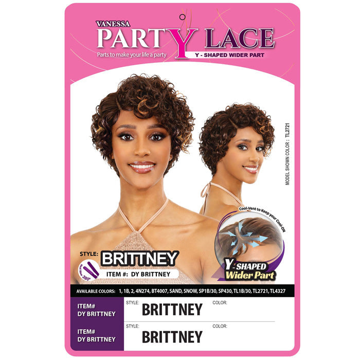 Vanessa Party Lace Y-Shaped Wider Part Lace Front Wig - BRITTNEY Alexwigs