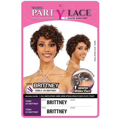 Vanessa Party Lace Y-Shaped Wider Part Lace Front Wig - BRITTNEY Alexwigs