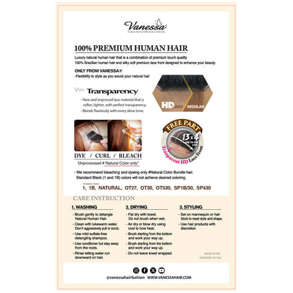 Vanessa Premium Brazilian 100% Human Hair Glueless HD 13x4 Lace Front Wig - H134 CENTIS Alexwigs